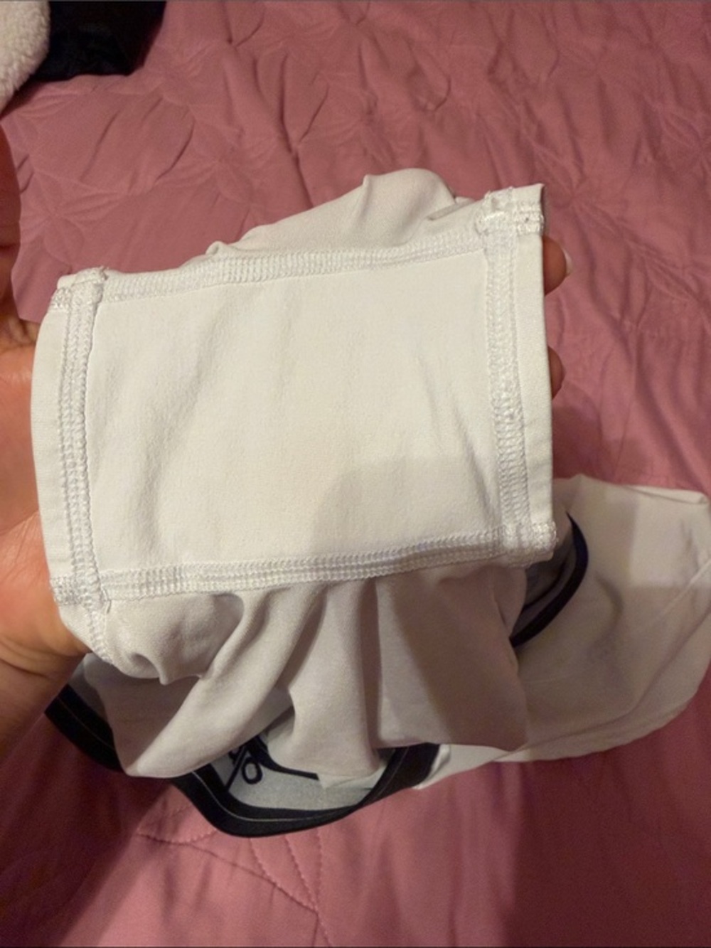 ALO Yoga White Skater Skirt with Black Waistband - Picture 2 of 2